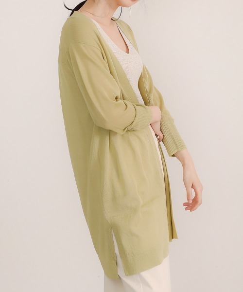 Bou Jeloud(ブージュルード)の「さらさらミドルスリットカーディガン(カーディガン/ボレロ・レディース・オフホワイト/ライトグレー/ライトグリーン/ブルーグリーン/ブラック・FREE)」の11枚目の写真