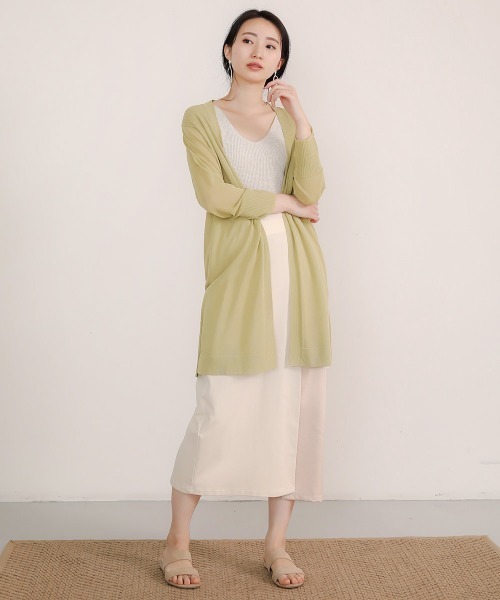 Bou Jeloud(ブージュルード)の「さらさらミドルスリットカーディガン(カーディガン/ボレロ・レディース・オフホワイト/ライトグレー/ライトグリーン/ブルーグリーン/ブラック・FREE)」の12枚目の写真