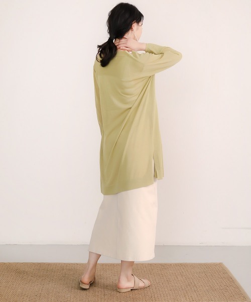 Bou Jeloud(ブージュルード)の「さらさらミドルスリットカーディガン(カーディガン/ボレロ・レディース・オフホワイト/ライトグレー/ライトグリーン/ブルーグリーン/ブラック・FREE)」の14枚目の写真