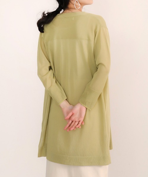 Bou Jeloud(ブージュルード)の「さらさらミドルスリットカーディガン(カーディガン/ボレロ・レディース・オフホワイト/ライトグレー/ライトグリーン/ブルーグリーン/ブラック・FREE)」の15枚目の写真