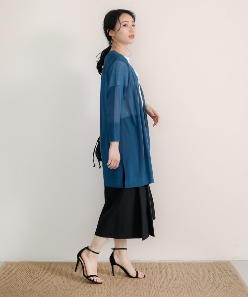 Bou Jeloud(ブージュルード)の「さらさらミドルスリットカーディガン(カーディガン/ボレロ・レディース・オフホワイト/ライトグレー/ライトグリーン/ブルーグリーン/ブラック・FREE)」の18枚目の写真