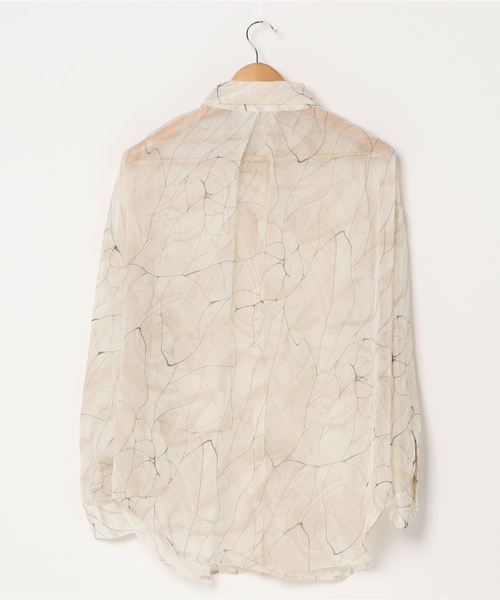 archives（アルシーヴ）の「幾何柄チュニック襟付きBIGシャツ（シャツ/ブラウス・レディース・ミント/ベージュ/ピンク・MEDIUM）」の4枚目の写真