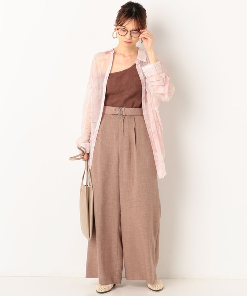 archives（アルシーヴ）の「幾何柄チュニック襟付きBIGシャツ（シャツ/ブラウス・レディース・ミント/ベージュ/ピンク・MEDIUM）」の19枚目の写真