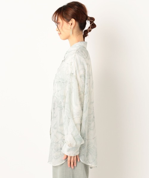 archives（アルシーヴ）の「幾何柄チュニック襟付きBIGシャツ（シャツ/ブラウス・レディース・ミント/ベージュ/ピンク・MEDIUM）」の14枚目の写真