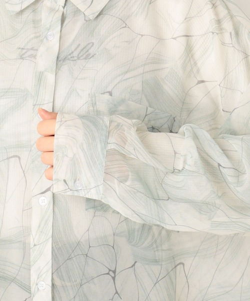 archives（アルシーヴ）の「幾何柄チュニック襟付きBIGシャツ（シャツ/ブラウス・レディース・ミント/ベージュ/ピンク・MEDIUM）」の11枚目の写真