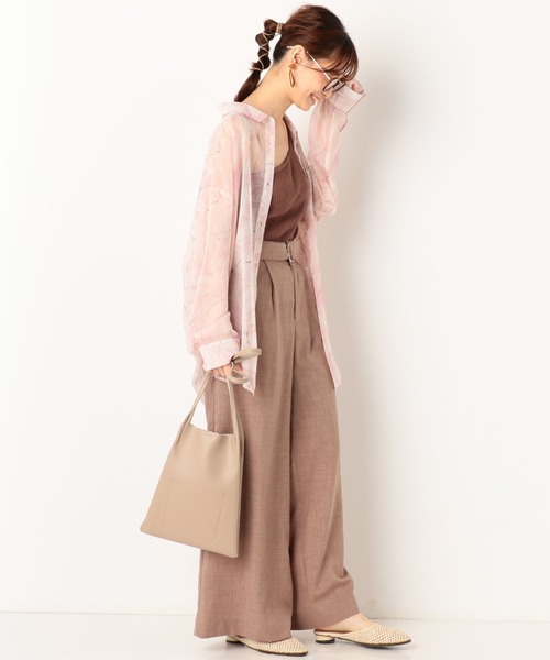 archives（アルシーヴ）の「幾何柄チュニック襟付きBIGシャツ（シャツ/ブラウス・レディース・ミント/ベージュ/ピンク・MEDIUM）」の18枚目の写真