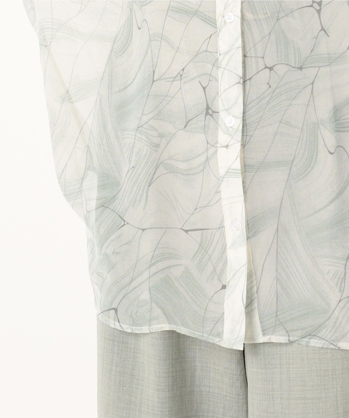 archives（アルシーヴ）の「幾何柄チュニック襟付きBIGシャツ（シャツ/ブラウス・レディース・ミント/ベージュ/ピンク・MEDIUM）」の10枚目の写真