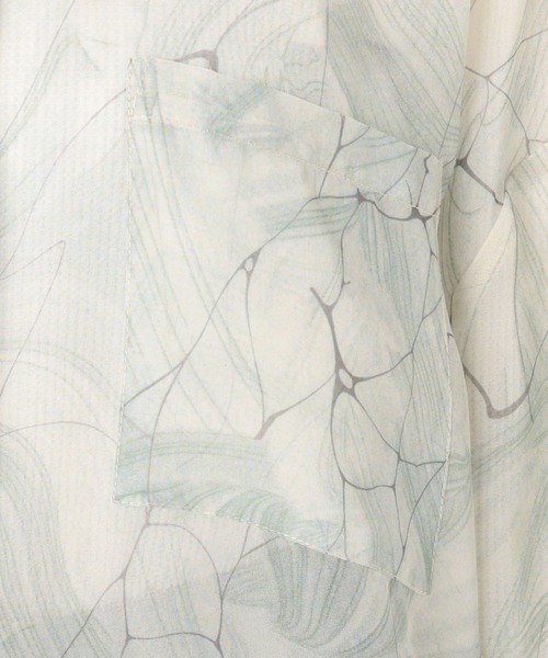 archives（アルシーヴ）の「幾何柄チュニック襟付きBIGシャツ（シャツ/ブラウス・レディース・ミント/ベージュ/ピンク・MEDIUM）」の8枚目の写真