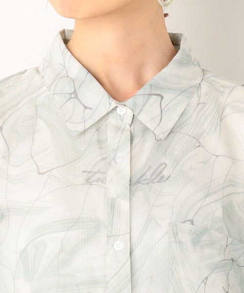 archives（アルシーヴ）の「幾何柄チュニック襟付きBIGシャツ（シャツ/ブラウス・レディース・ミント/ベージュ/ピンク・MEDIUM）」の12枚目の写真