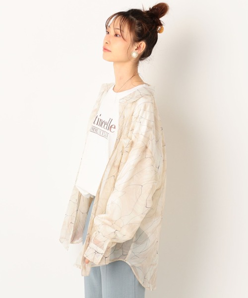 archives（アルシーヴ）の「幾何柄チュニック襟付きBIGシャツ（シャツ/ブラウス・レディース・ミント/ベージュ/ピンク・MEDIUM）」の22枚目の写真