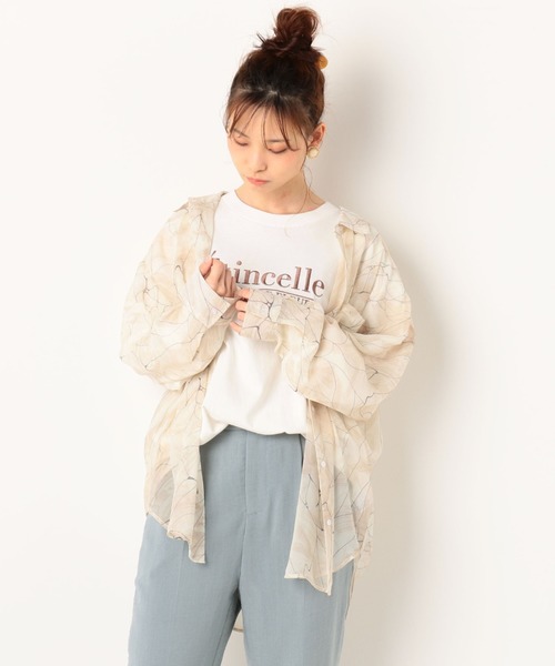 archives（アルシーヴ）の「幾何柄チュニック襟付きBIGシャツ（シャツ/ブラウス・レディース・ミント/ベージュ/ピンク・MEDIUM）」の16枚目の写真