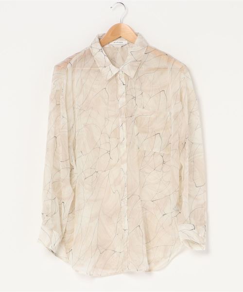 archives（アルシーヴ）の「幾何柄チュニック襟付きBIGシャツ（シャツ/ブラウス・レディース・ミント/ベージュ/ピンク・MEDIUM）」の7枚目の写真