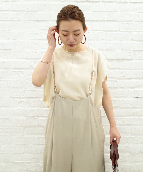 DouDou（ドゥドゥ）の「畦ニットベスト（ニット/セーター・レディース・ダークブラウン/ベージュ・FREE）」の12枚目の写真