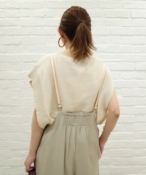 DouDou（ドゥドゥ）の「畦ニットベスト（ニット/セーター・レディース・ダークブラウン/ベージュ・FREE）」の11枚目の写真