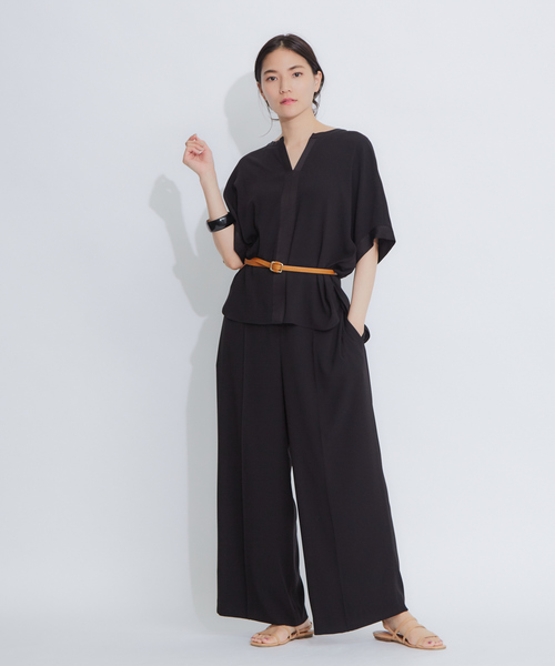 qualite（カリテ）の「ドレープドルマンブラウス（シャツ/ブラウス・レディース・ブラック/ベージュ・38）」の10枚目の写真