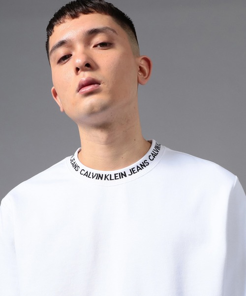 Calvin Klein（カルバン・クライン）の「ネックロゴ コットン クルーネック スウェット（スウェット・メンズ・ホワイト/ブラック・S/M/L/XL）」の13枚目の写真