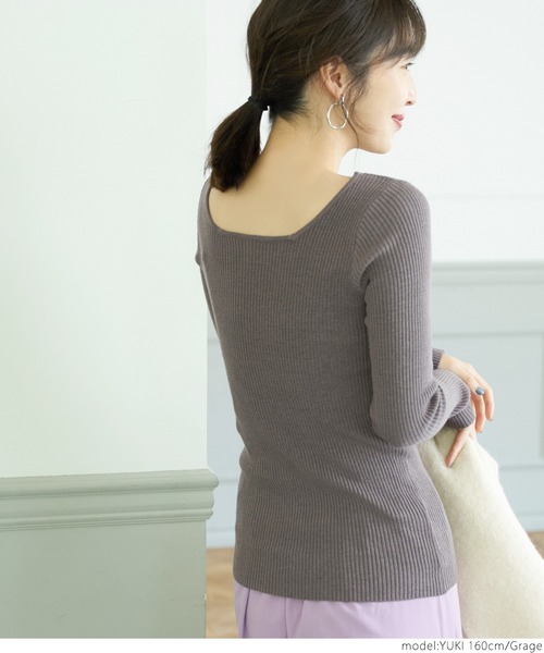 セール】＼＼新色登場／／前後2WAYスクエアネックニット（ニット