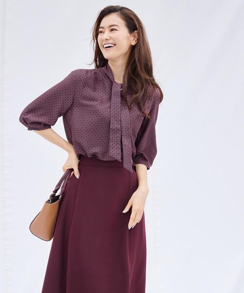 J.PRESS Ladies(J.プレス レディス)の「【洗える】ジオメトリックプリント ブラウス(シャツ/ブラウス・レディース・グレー系5/ネイビー系5・XS)」の13枚目の写真