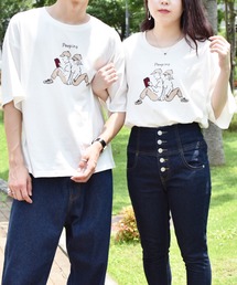 PairPair | 線画カップルグラフィックT(男女兼用)(Tシャツ/カットソー)