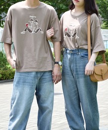 PairPair | 線画カップルグラフィックT(男女兼用)(Tシャツ/カットソー)