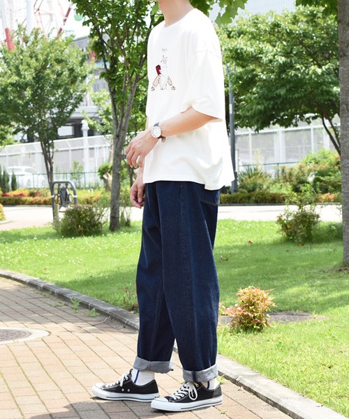 PairPair（ペアペア）の「線画カップルグラフィックT(男女兼用)（Tシャツ/カットソー・レディース・オフホワイト/モカ/ライトカーキ/スミクロ・FREE）」の11枚目の写真