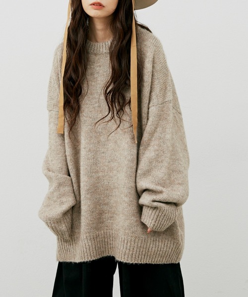 Libra Cue（リブラ キュー）の「オーバールーズニット（ニット/セーター・レディース・ブラック/ベージュ/ネイビー/ブラウン・FREE）」の19枚目の写真