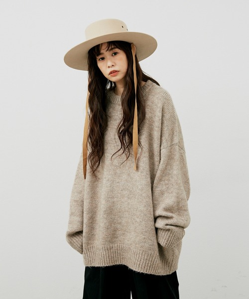 Libra Cue（リブラ キュー）の「オーバールーズニット（ニット/セーター・レディース・ブラック/ベージュ/ネイビー/ブラウン・FREE）」の21枚目の写真