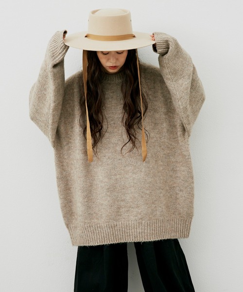 Libra Cue（リブラ キュー）の「オーバールーズニット（ニット/セーター・レディース・ブラック/ベージュ/ネイビー/ブラウン・FREE）」の22枚目の写真