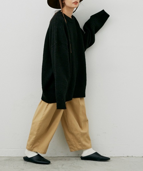 Libra Cue（リブラ キュー）の「オーバールーズニット（ニット/セーター・レディース・ブラック/ベージュ/ネイビー/ブラウン・FREE）」の10枚目の写真