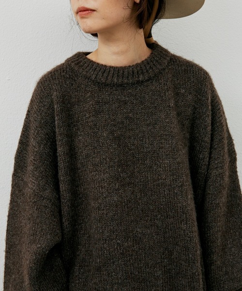 Libra Cue（リブラ キュー）の「オーバールーズニット（ニット/セーター・レディース・ブラック/ベージュ/ネイビー/ブラウン・FREE）」の15枚目の写真