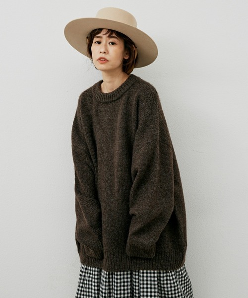 Libra Cue（リブラ キュー）の「オーバールーズニット（ニット/セーター・レディース・ブラック/ベージュ/ネイビー/ブラウン・FREE）」の13枚目の写真