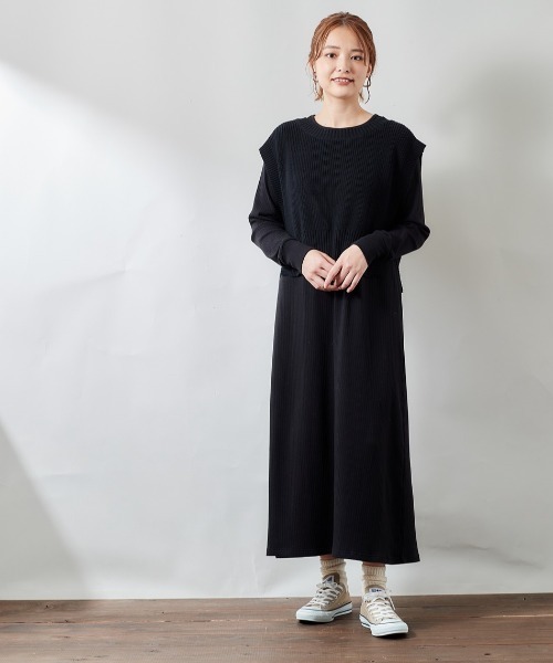 cepo（セポ）の「ニットベスト+ワンピースアンサンブル（ワンピース・レディース・ブラック/サックスブルー/ベージュ・M）」の20枚目の写真