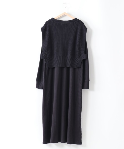 cepo（セポ）の「ニットベスト+ワンピースアンサンブル（ワンピース・レディース・ブラック/サックスブルー/ベージュ・M）」の18枚目の写真