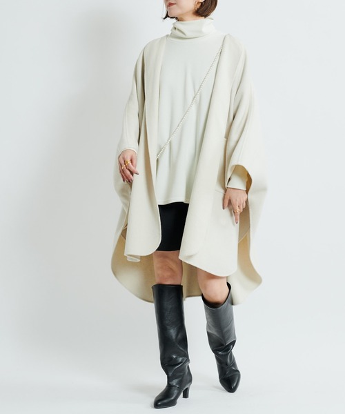 DouDou（ドゥドゥ）の「【2WAY仕様】リバーポンチョ（その他アウター・レディース・ベージュ/グレイッシュベージュ・FREE）」の7枚目の写真