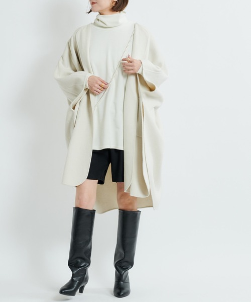 DouDou（ドゥドゥ）の「【2WAY仕様】リバーポンチョ（その他アウター・レディース・ベージュ/グレイッシュベージュ・FREE）」の8枚目の写真
