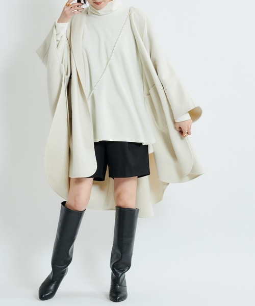 DouDou（ドゥドゥ）の「【2WAY仕様】リバーポンチョ（その他アウター・レディース・ベージュ/グレイッシュベージュ・FREE）」の9枚目の写真