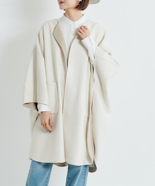 DouDou（ドゥドゥ）の「【2WAY仕様】リバーポンチョ（その他アウター・レディース・ベージュ/グレイッシュベージュ・FREE）」の13枚目の写真