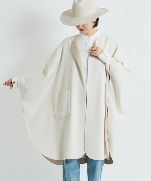 DouDou（ドゥドゥ）の「【2WAY仕様】リバーポンチョ（その他アウター・レディース・ベージュ/グレイッシュベージュ・FREE）」の14枚目の写真