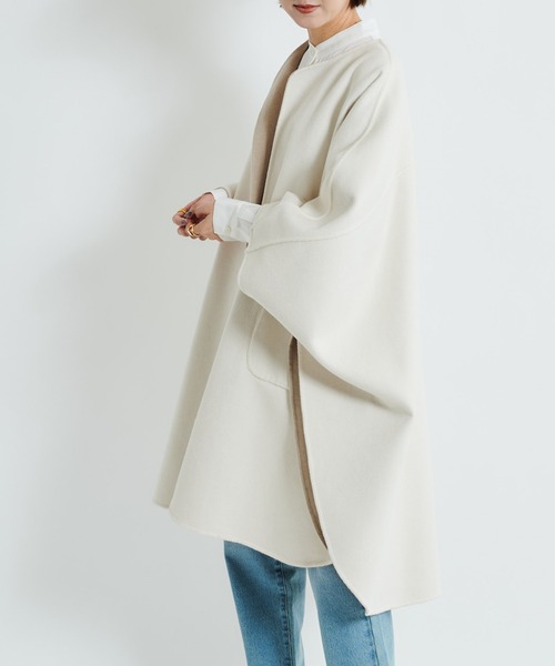 DouDou（ドゥドゥ）の「【2WAY仕様】リバーポンチョ（その他アウター・レディース・ベージュ/グレイッシュベージュ・FREE）」の15枚目の写真