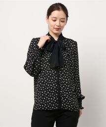 ANAYIアナイ　リボンベルトプリントシャーリングブラウス キャミソール付き38 ANAYIアナイ リボンベルトプリントシャーリングブラウス