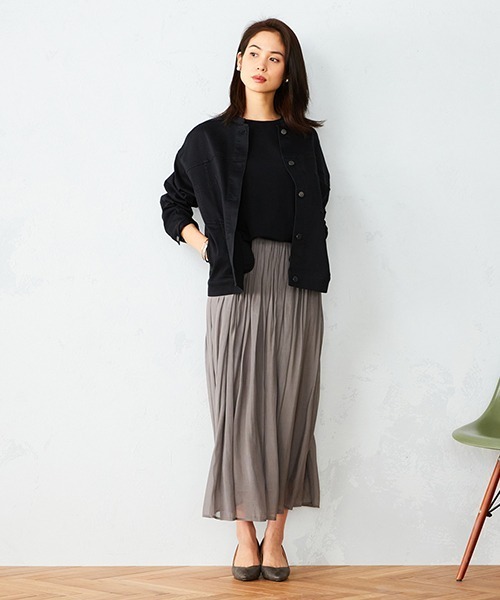 COMME CA ISM(コムサイズム)の「〈コットン〉 ビッグシルエット ノーカラーブルゾン(ブルゾン・レディース・ブラック/ベージュ/アイボリー・MEDIUM/LARGE)」の6枚目の写真