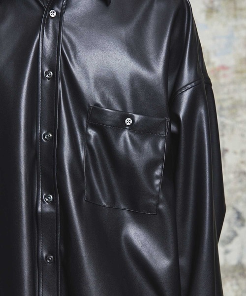 MAISON SPECIAL(メゾンスペシャル)の「《ユニセックスアイテム》ロイヤルレザープライムオーバーシャツ 【MAISON SPECIAL/メゾンスペシャル】(シャツ/ブラウス・メンズ・ブラック/アイボリー・1/2/0)」の8枚目の写真