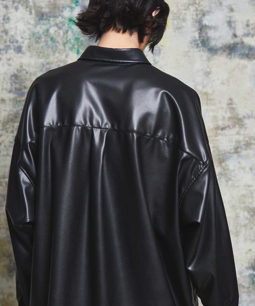 MAISON SPECIAL(メゾンスペシャル)の「《ユニセックスアイテム》ロイヤルレザープライムオーバーシャツ 【MAISON SPECIAL/メゾンスペシャル】(シャツ/ブラウス・メンズ・ブラック/アイボリー・1/2/0)」の10枚目の写真