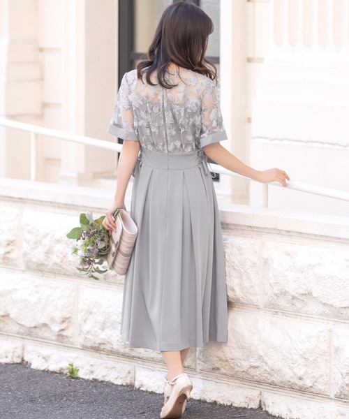 Retica（レティカ）の「パーティードレス Aライン 刺繍 レース 切替