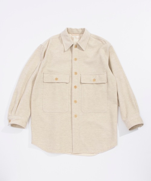 UNFIL（アンフィル）の「unfil アンフィル / geelong lambs-beaver shirt jacket ジーロンラムウールビーバー シャツジャケット / WOFL-UW137（シャツ/ブラウス・レディース・ライトベージュ・1）」の14枚目の写真
