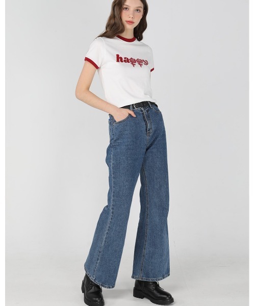 WONDER VISITOR（ワンダービジター）の「WONDER VISITOR／HappyクロップT 2943749（Tシャツ/カットソー・レディース・レッド/ネイビー・FREE）」の20枚目の写真