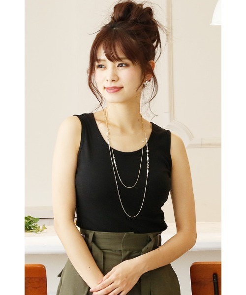 ElegChic(エレグシック)の「ベーシックタンクトップ(タンクトップ・レディース・ホワイト/ブラック/グレー/ネイビー・L/4L/XL/XXL/M)」の2枚目の写真