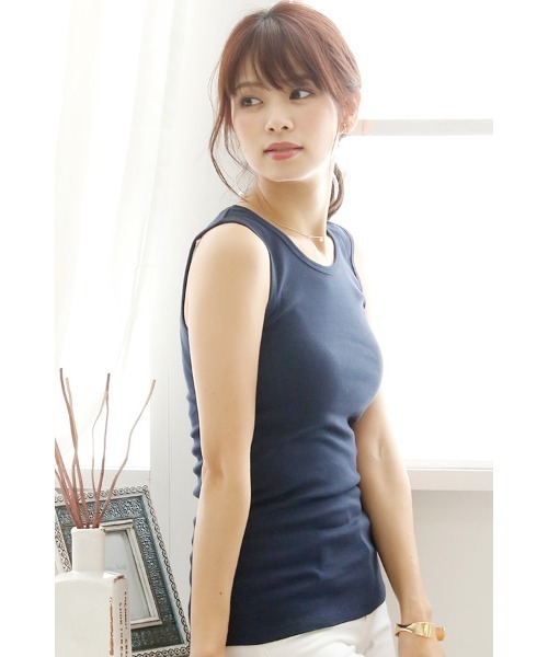 ElegChic(エレグシック)の「ベーシックタンクトップ(タンクトップ・レディース・ホワイト/ブラック/グレー/ネイビー・L/4L/XL/XXL/M)」の7枚目の写真