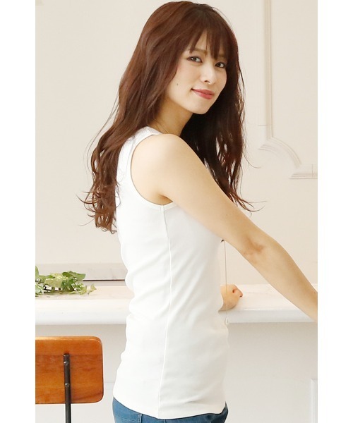 ElegChic(エレグシック)の「ベーシックタンクトップ(タンクトップ・レディース・ホワイト/ブラック/グレー/ネイビー・L/4L/XL/XXL/M)」の10枚目の写真