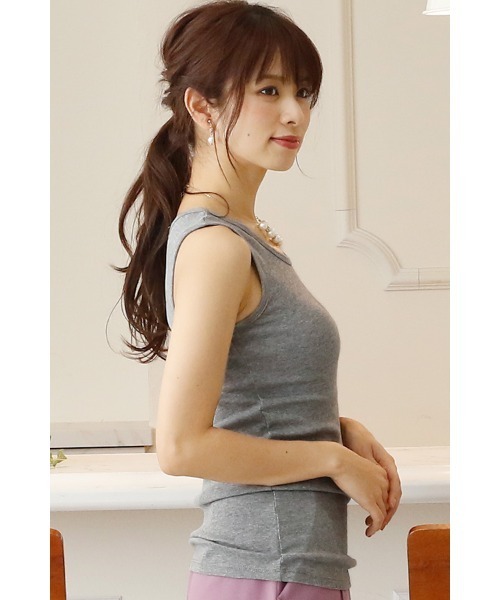 ElegChic(エレグシック)の「ベーシックタンクトップ(タンクトップ・レディース・ホワイト/ブラック/グレー/ネイビー・L/4L/XL/XXL/M)」の17枚目の写真